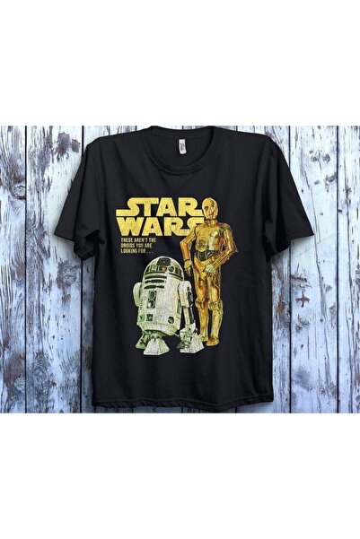GALASHOP Star Wars R2 D2 C 3po Logo Portre Unisex T Shirts