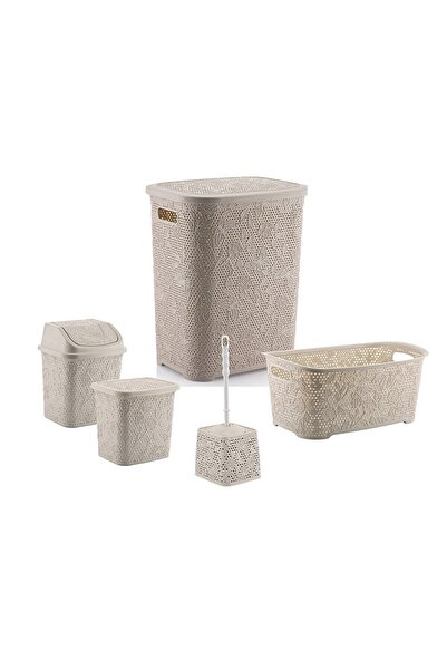 FORSACE 5 Parça Banyo Seti Kirli Çamaşır Sepeti
