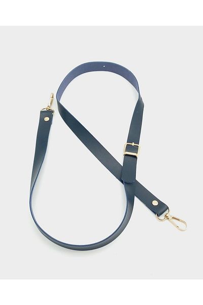 angel çanta aksesuar 120x2 εκ. Μονόστρωτο Navy Blue Faux Leather Ανοιχτόχρωμη λαβή τσάντας με αγκράφα