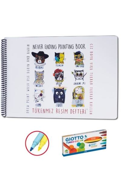 Akademi Çocuk -tükenmez Resim Defteri-1 Ressam Kediler- 35x50cm