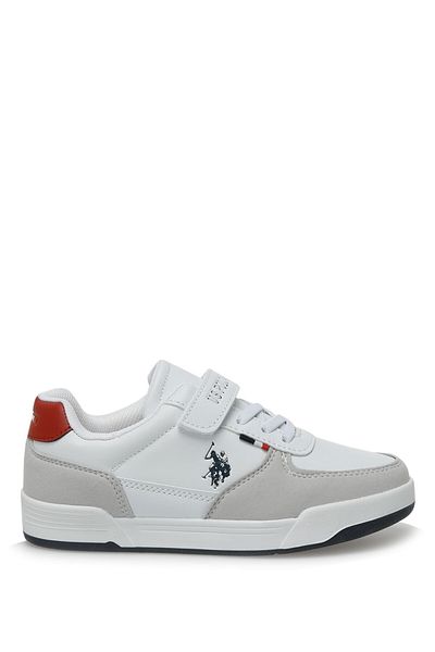 U.S. Polo Assn. حذاء رياضي للأولاد باللون الأبيض من Cline 2pr