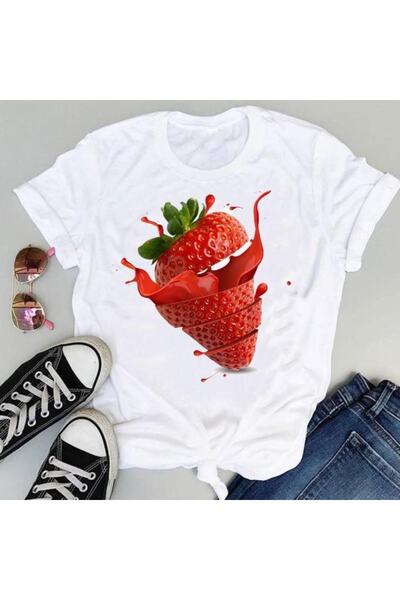 GALASHOP الفراولة الفواكه الكرتون أزياء تي شيرت Mod680