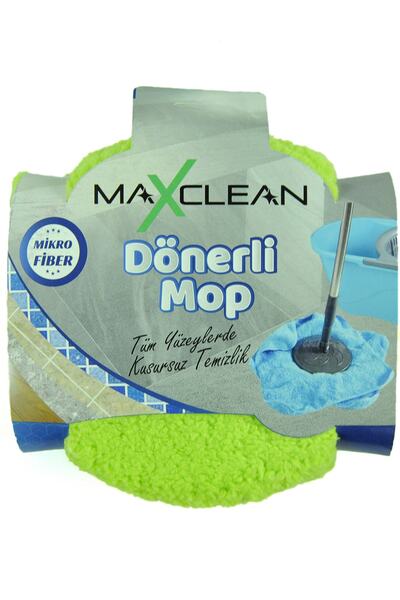 MaxClean Dönerli Mop Welsoft Yedek Başlık Yeşil 35x35 Yedek Dönerli Paspas Ucu