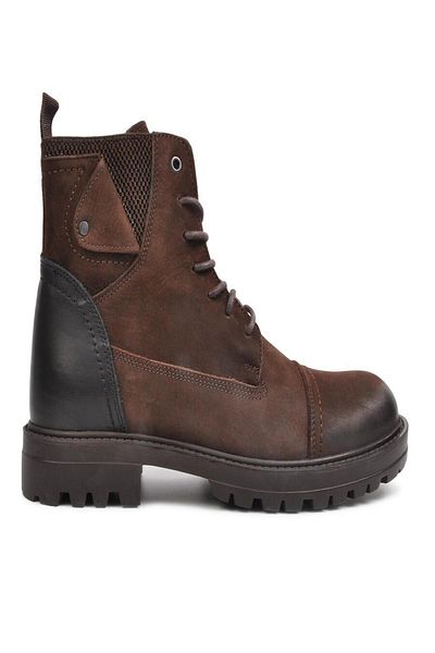 MARCO ROSSİ Ανδρικές μπότες Marco Rossi Brown Nubuck από γνήσιο δέρμα με φερμουάρ