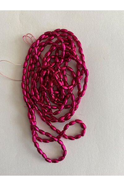 Nazarone Metalno obložene plastične perle od ječma 3x6 mm. Fuksija, 4 niti.