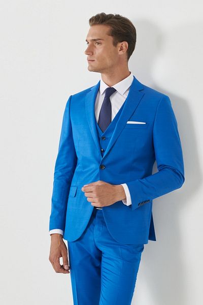 ALTINYILDIZ CLASSICS Pánske saks Modrá vlna Extra Slim Fit Vesta Slim Fit Mono golier s výberom vzoru