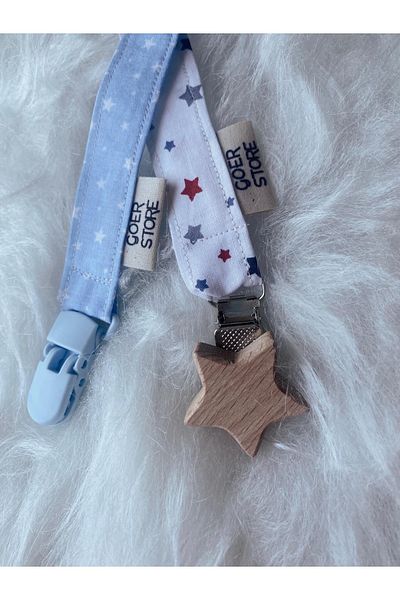 GOER STORE Set of 2 Light Tones 100% Cotton Baby Pacifier Straps