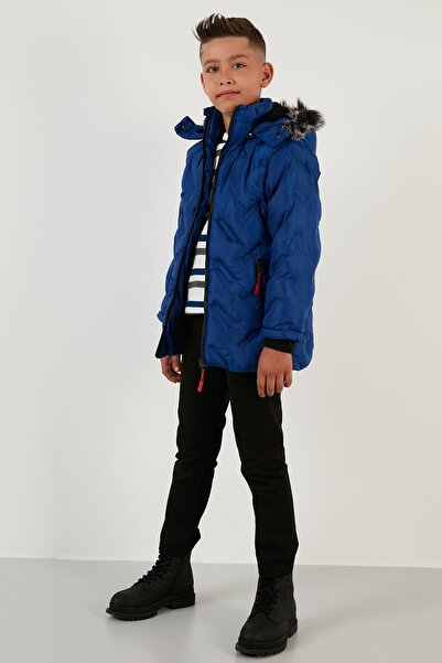 Lela Removable Hooded Coat with Plush Lining Inside Boy's Coat 5760013