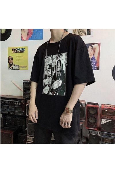 Köstebek Ars Anime Naruto: Itachi Uchiha Black Unisex T-shirt