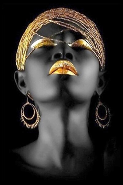 Resmiro Afrika Tasarım Portre Desenli Dijital Baskılı Halı Rsp396