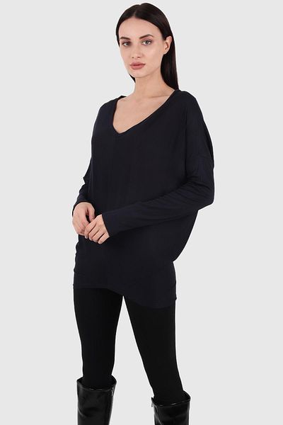 ALEXANDERGARDI Tricou lung cu mânecă liliac, negru (B19-153105)