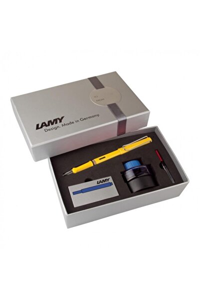 Safari Fountain Pen Set M Tip Yellow 18ds-m with Grey Cardboard Box