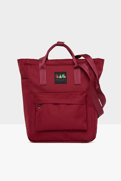 Bagmori Claret Red Women's Zippered Column Strap Backpack M000005467