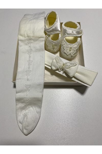 Yumese Butterfly Opaque Pantyhose+bandana+shoes