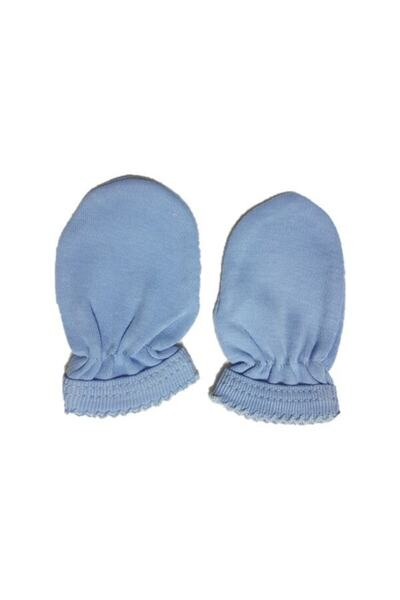 Cantaz Newborn Cotton Combed Gloves Blue-white