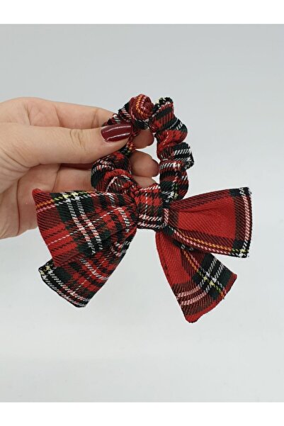 Melkady Aksesuar Melkady 190f - Καρό Φουλάρι με Φιόγκο Λάστιχο Μαλλιών