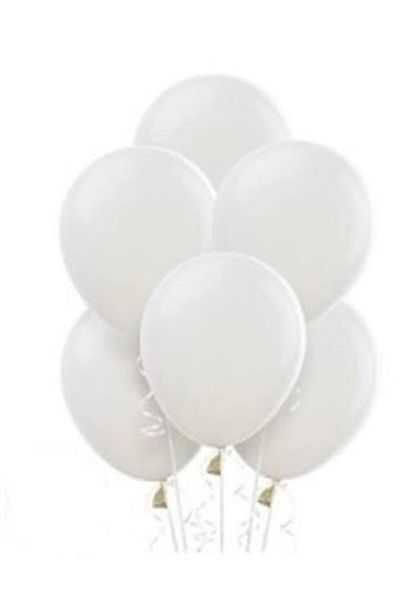 BalonEvi Metallic White Balloon 12 Inch 100 Pieces