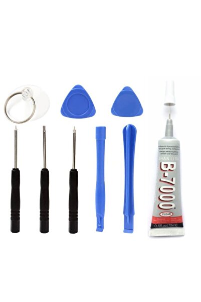 TURANTECH Telefon Tamir Seti 8 Parça Tornavida Seti+b7000 Yapıştırıcı 15ml
