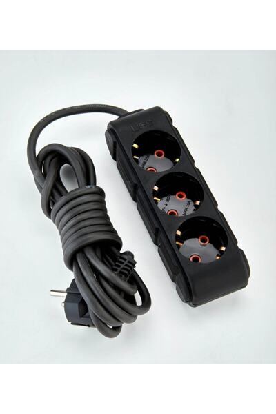 UFO Siyah Renk 5 metre Topraklı Grup Priz