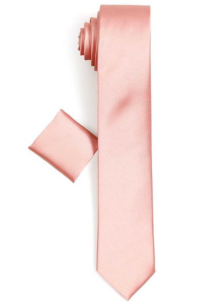 Varetta Cravată pentru bărbați, culoare somon, slim fit, slim fit