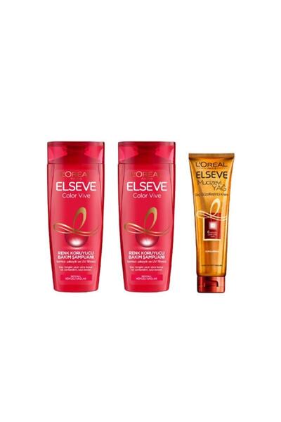 ELSEVE Color Vive Şampuan Set (2 Adet Şamp. + 1 Adet Saç Bakım Kremi)