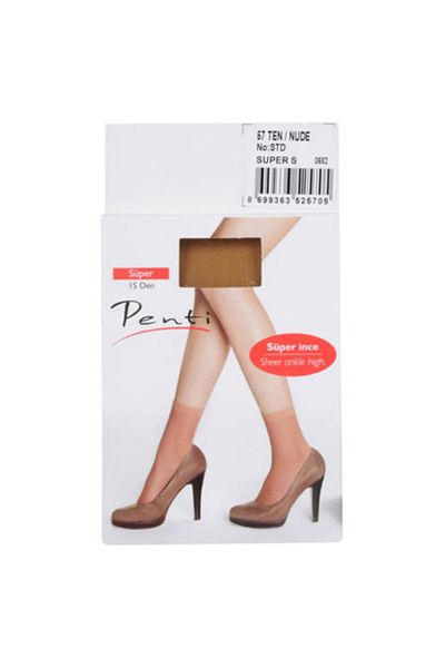 Penti Women's Skin Color Super Thin 15 Denim Matte Sock Socks Economical Pack of 12