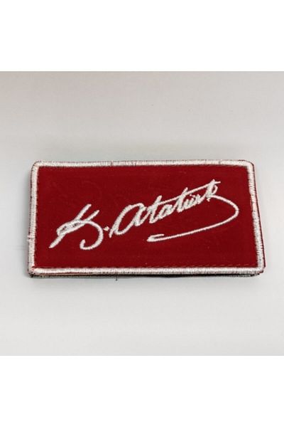 Silyon Askeri Giyim Mustafa Kemal Atatürk Signed Red and White Patch/peach