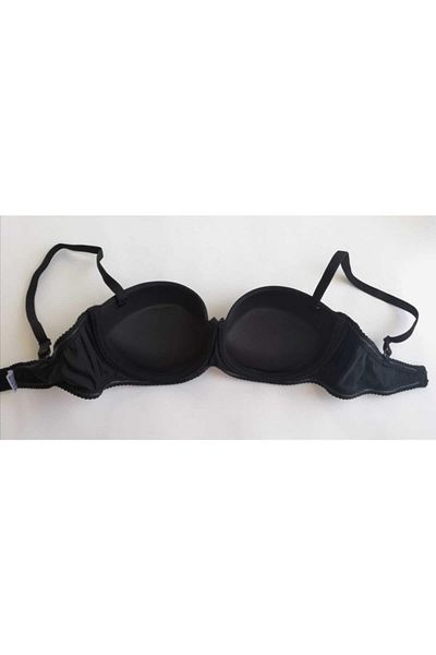 Momslab Γυναικείο Μαύρο Σουτιέν Push-up Micro Padding Strapless 3520