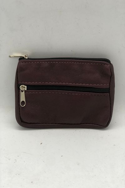 MENİSE Genuine Leather Coin Unisex Coin - Claret Red