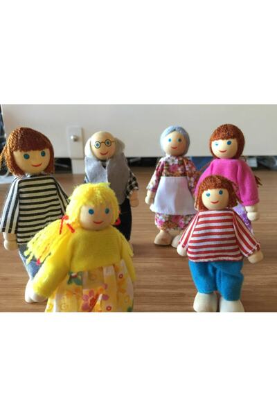 HAMAHA Sıcak Ailem Ahşap Kukla Seti - 6 Parça