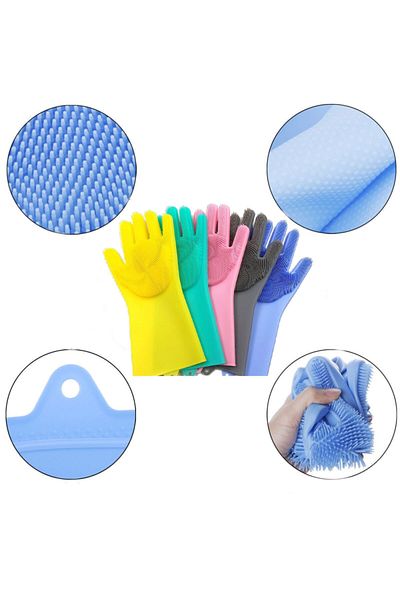 Techno phone Practical Magic Silicone Dish Washing Gloves Mixed Color