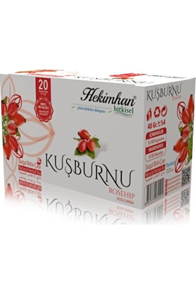 Hekimhan مجموعة من 20 شاي أعشاب طبيعي بثمر الورد