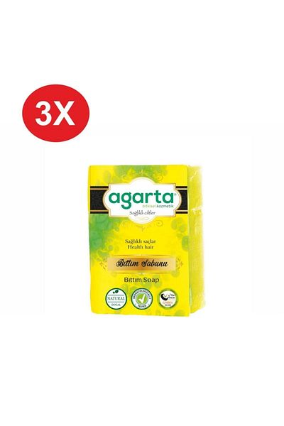 Agarta Natural Bıttım Soap For Healthy Hair 150 gr 3 Pieces