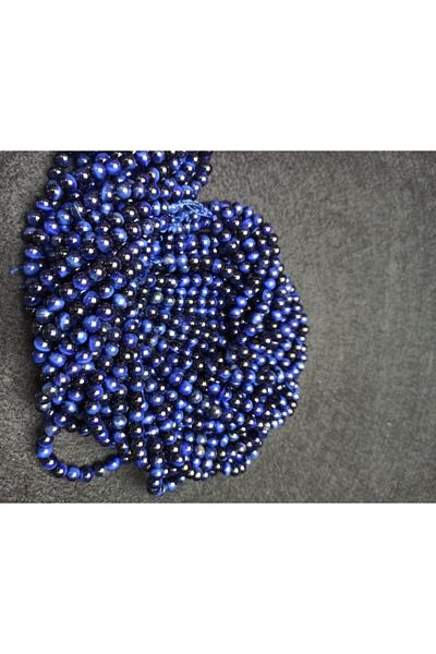Yüksel Boncuk Σειρά από φυσική πέτρα 6 mm Navy Blue Tiger Eye