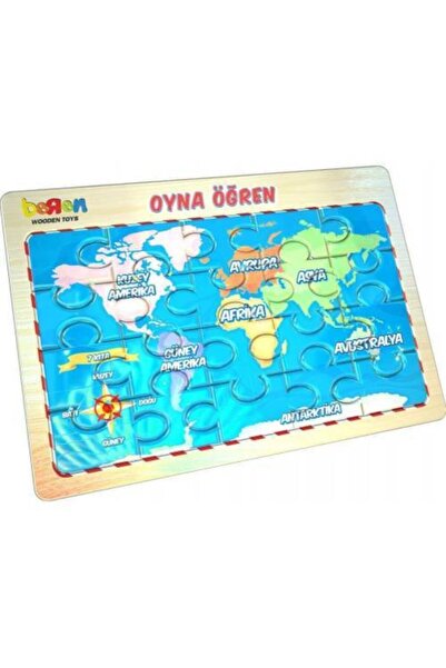 Mashotrend Dünya Haritası - Oyna Öğren 20 Parça Yapboz - Öğretici Çocuk Yapbozu - Harita Puzzle
