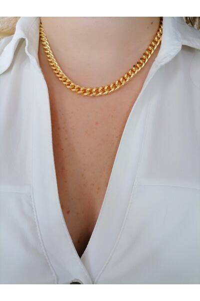 Pupa Bijoux قلادة سلسلة كلاسيكية قصيرة، ذهبي