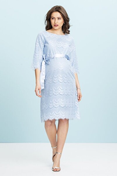 Genel Markalar Truvakar Kollu Dantelli Hamile Elbise