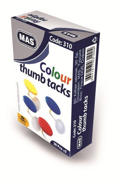 Mas 310 Pushpin PVC Coated Colorful (36 Pack)