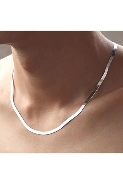 Jaida Moda قلادة سلسلة إيطالية من الفولاذ الفضي 316l للسيدات