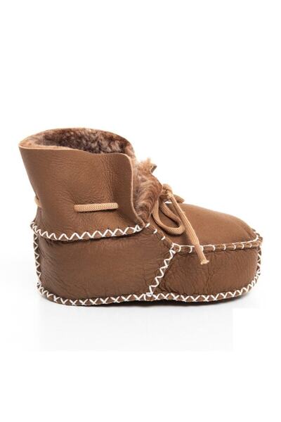 Pialetti Unisex Brown Baby Organic Leather Booties