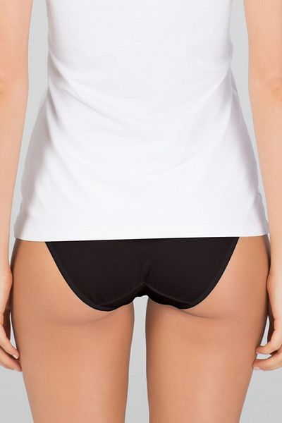 Kom Chiloți de bikini compacti din Lycra pieptănați negri pentru femei, pachet de 2