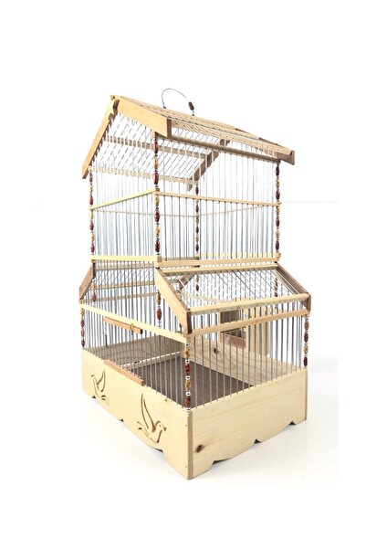naturbird 2 Katlı Metal Tel Norveç Ahşap Kafes
