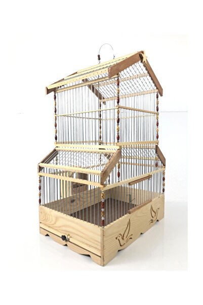 naturbird 2 Katlı Metal Tel Norveç Ahşap Kafes