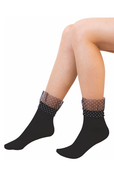 Daymod Дамски черни чорапи от тюл Micro Tulle 3