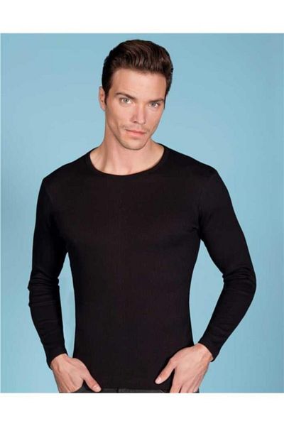 Berrak Men's Lycra Long Sleeve Crew Neck Undershirt T-shirt