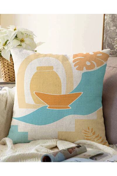 Realhomes Vază de desen Onedraw cu două fețe, imprimat digital, modern, trico...