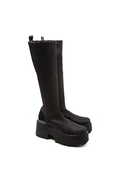 John May Γυναικείες μαύρες Stretch μπότες Gtn-120510