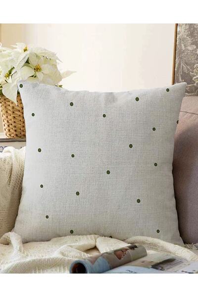 Realhomes Çift Taraflı Beyaz Zemin Üzerinde Noktalar Raşel Örme Yastık Kırlen...