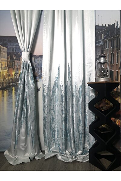 rendecioğlutekstil Rendecioğlu Tekstil Ateş Panel Fon Perde Takım Halinde 2 A...