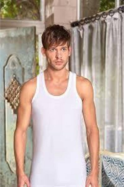 Berrak Men's White 6-Piece Single Jersey Combed Cotton Undershirt